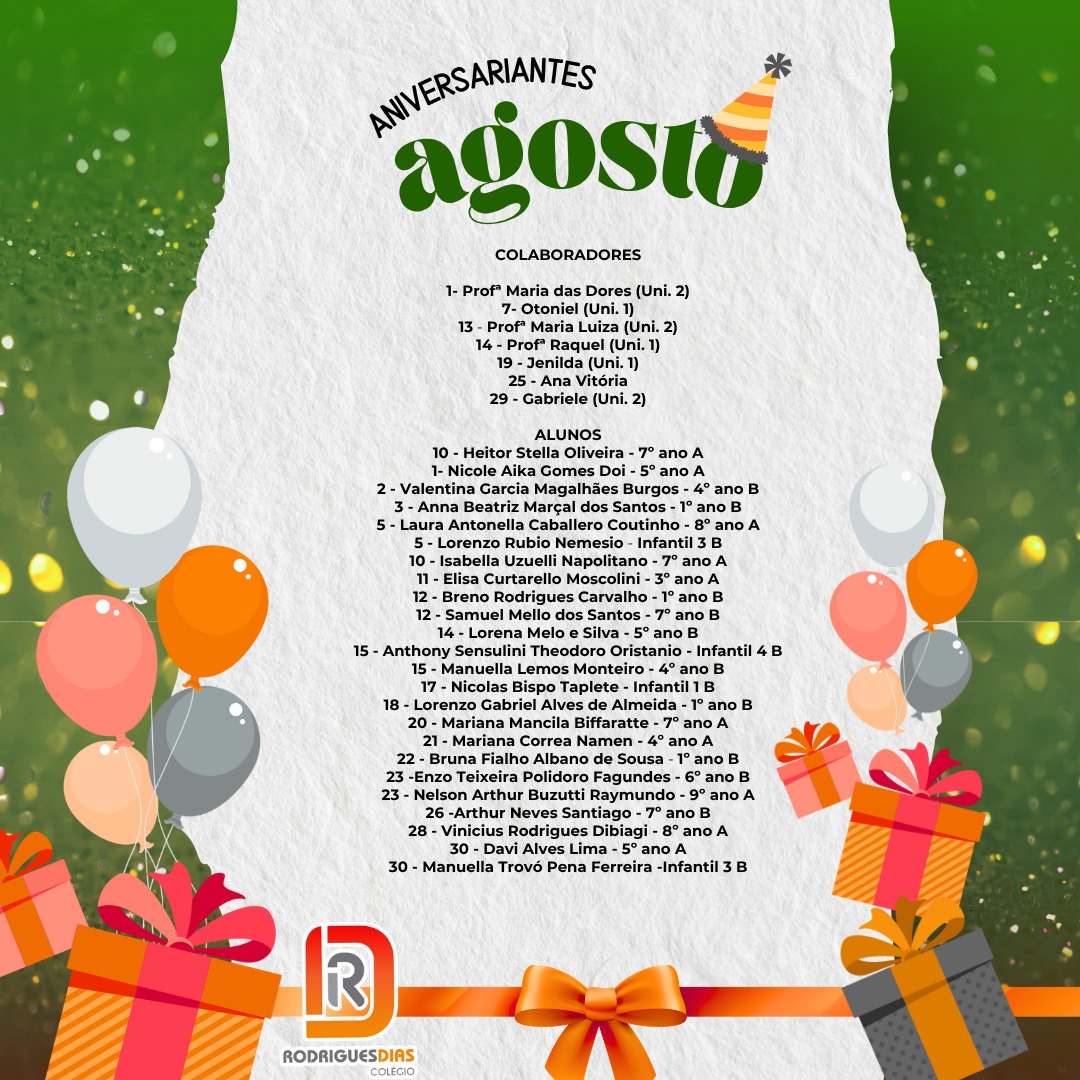 Celebração de aniversariantes do mês