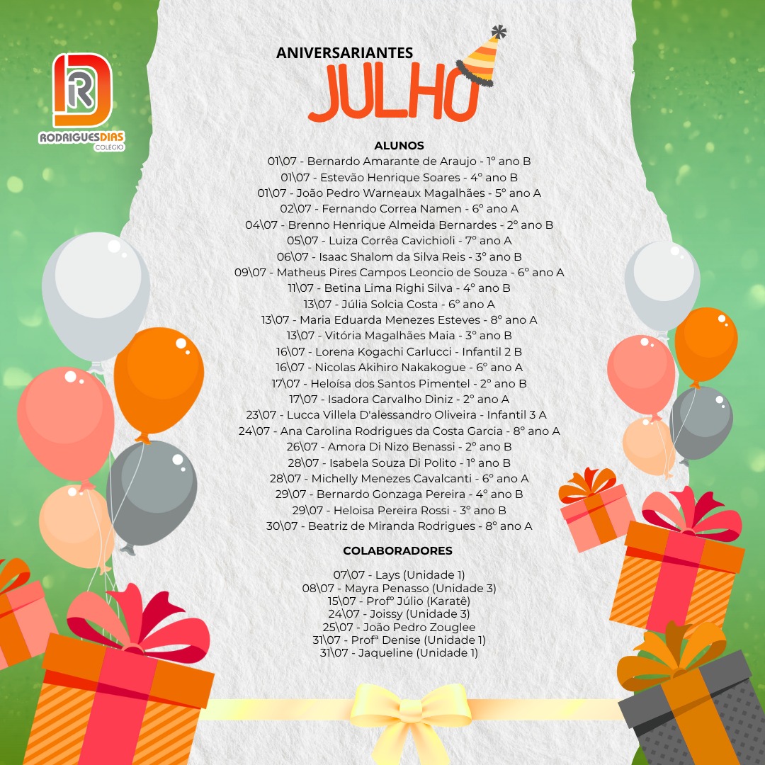 Celebração de aniversariantes do mês
