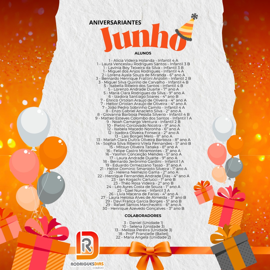 Celebração de aniversariantes do mês